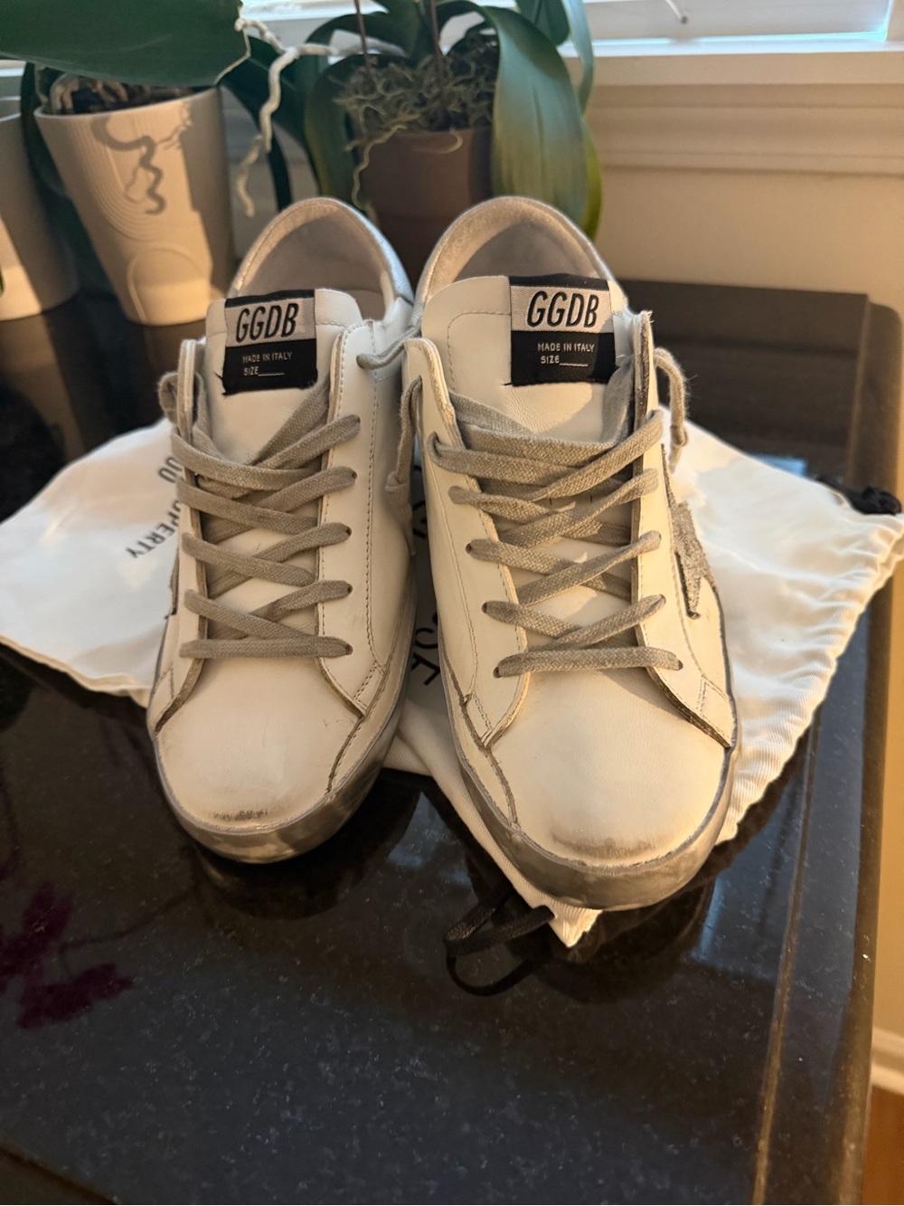 GOLDEN GOOSE WOMENS SUPERSTAR WHITE LEATHER SILVER STAR 40. No wear on leather! - Picture 15 of 16
